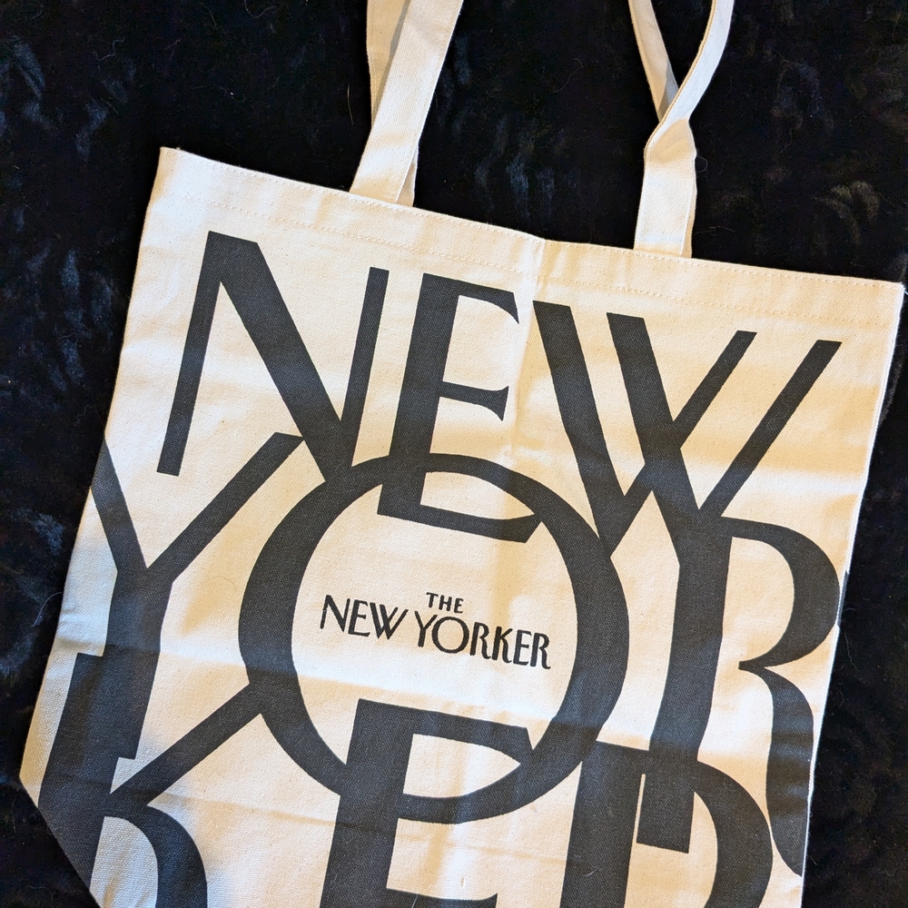 The New Yorker Canvas Tote Bag - Black and White